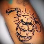 grenade tattoo photo 01.03.2019 №022 - idea for drawing a grenade tattoo - tattoovalue.net