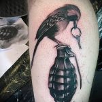 grenade tattoo photo 01.03.2019 №033 - idea for drawing a grenade tattoo - tattoovalue.net