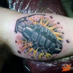 grenade tattoo photo 01.03.2019 №045 - idea for drawing a grenade tattoo - tattoovalue.net