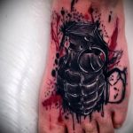 grenade tattoo photo 01.03.2019 №053 - idea for drawing a grenade tattoo - tattoovalue.net