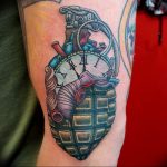 grenade tattoo photo 01.03.2019 №063 - idea for drawing a grenade tattoo - tattoovalue.net