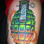 grenade tattoo photo 01.03.2019 №071 - idea for drawing a grenade tattoo - tattoovalue.net