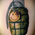 grenade tattoo photo 01.03.2019 №077 - idea for drawing a grenade tattoo - tattoovalue.net