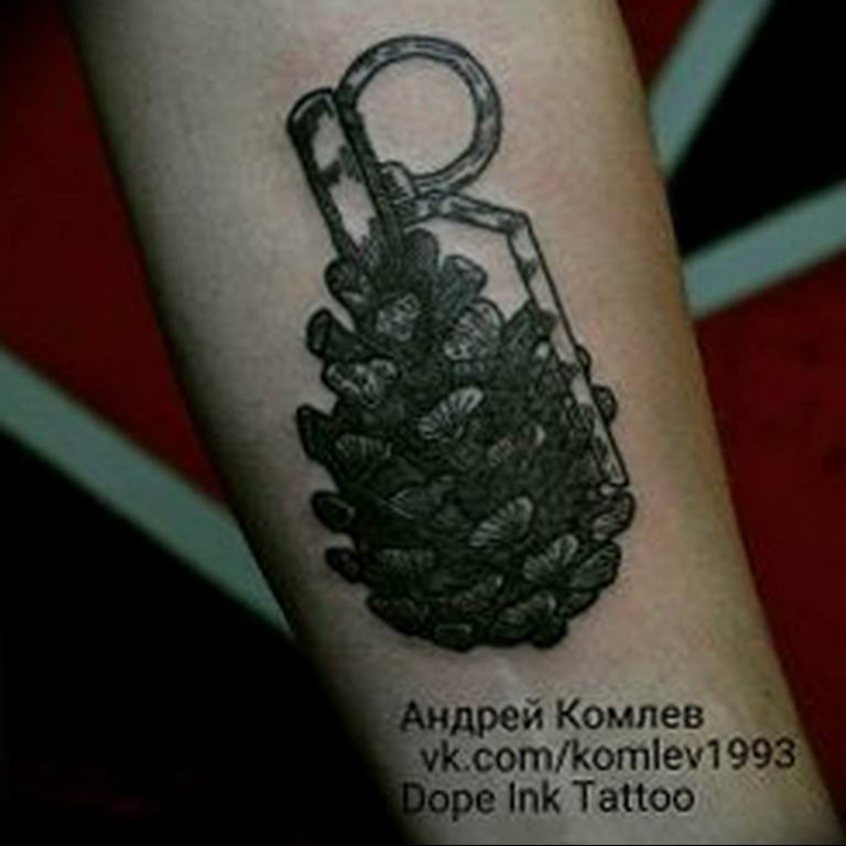 grenade tattoo photo 01.03.2019 №079 - idea for drawing a grenade tattoo - tattoovalue.net
