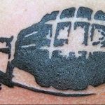 grenade tattoo photo 01.03.2019 №084 - idea for drawing a grenade tattoo - tattoovalue.net