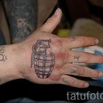 grenade tattoo photo 01.03.2019 №086 - idea for drawing a grenade tattoo - tattoovalue.net