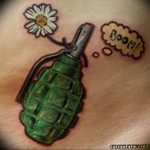 grenade tattoo photo 01.03.2019 №090 - idea for drawing a grenade tattoo - tattoovalue.net