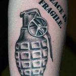 grenade tattoo photo 01.03.2019 №098 - idea for drawing a grenade tattoo - tattoovalue.net