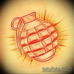 grenade tattoo photo 01.03.2019 №101 - idea for drawing a grenade tattoo - tattoovalue.net