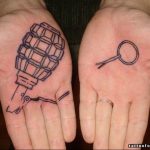 grenade tattoo photo 01.03.2019 №103 - idea for drawing a grenade tattoo - tattoovalue.net