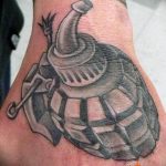 grenade tattoo photo 01.03.2019 №107 - idea for drawing a grenade tattoo - tattoovalue.net