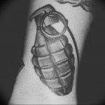 grenade tattoo photo 01.03.2019 №121 - idea for drawing a grenade tattoo - tattoovalue.net