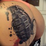 grenade tattoo photo 01.03.2019 №132 - idea for drawing a grenade tattoo - tattoovalue.net