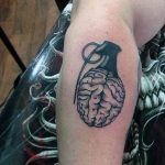 grenade tattoo photo 01.03.2019 №152 - idea for drawing a grenade tattoo - tattoovalue.net