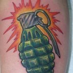 grenade tattoo photo 01.03.2019 №170 - idea for drawing a grenade tattoo - tattoovalue.net