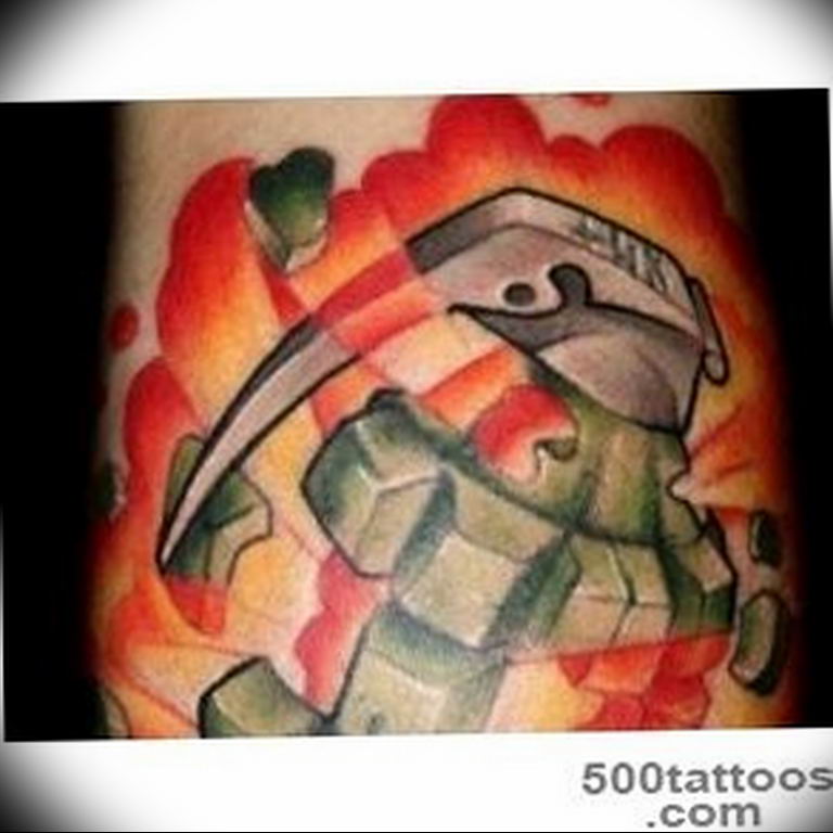 grenade tattoo photo 01.03.2019 №187 - idea for drawing a grenade tattoo - tattoovalue.net