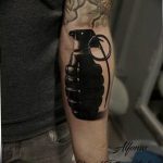 grenade tattoo photo 01.03.2019 №188 - idea for drawing a grenade tattoo - tattoovalue.net