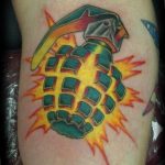 grenade tattoo photo 01.03.2019 №192 - idea for drawing a grenade tattoo - tattoovalue.net