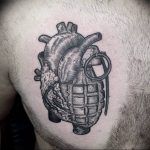 grenade tattoo photo 01.03.2019 №216 - idea for drawing a grenade tattoo - tattoovalue.net