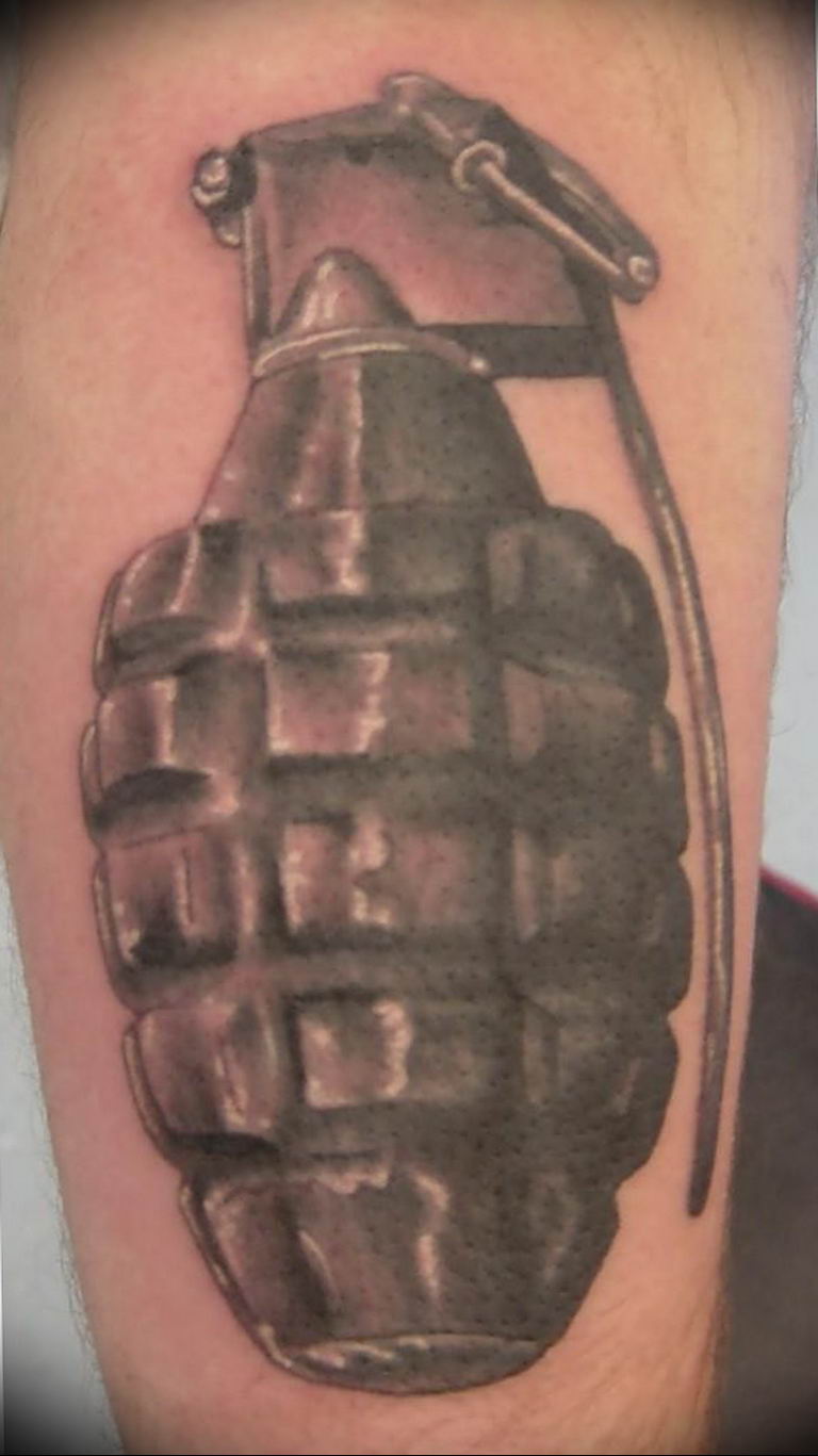 grenade tattoo photo 01.03.2019 №229 - idea for drawing a grenade tattoo - tattoovalue.net