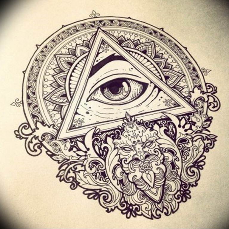 Meaning of a tattoo “the eye in the triangle”: sense, photo examples,  sketches