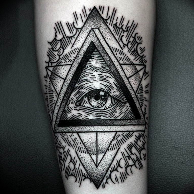 photo eye in triangle tattoo 03.03.2019 №001 - idea for eye in triangle tattoo - tattoovalue.net