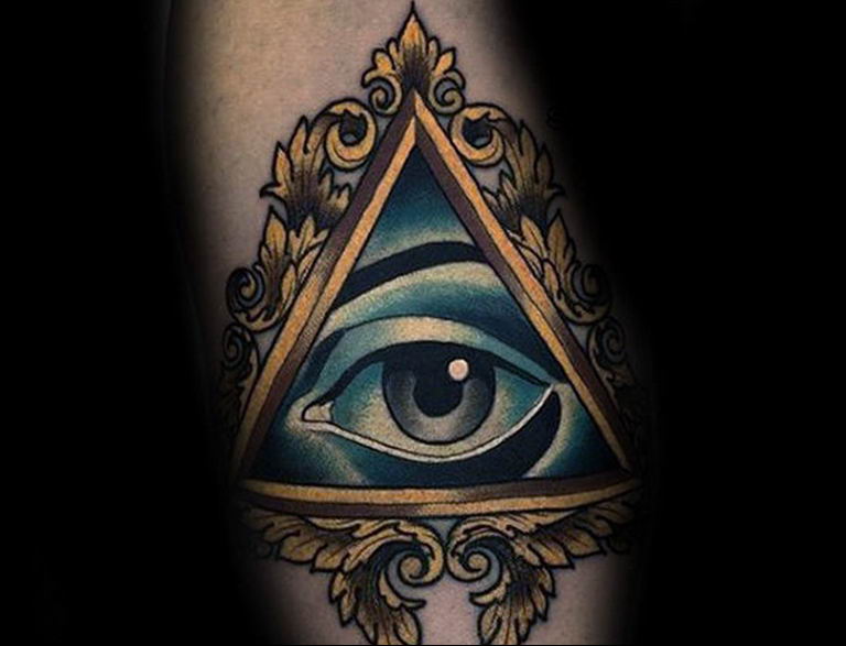 photo eye in triangle tattoo 03.03.2019 №003 - idea for eye in triangle tattoo - tattoovalue.net