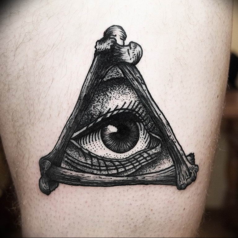 photo eye in triangle tattoo 03.03.2019 №026 - idea for eye in triangle tattoo - tattoovalue.net
