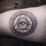 photo eye in triangle tattoo 03.03.2019 №028 - idea for eye in triangle tattoo - tattoovalue.net