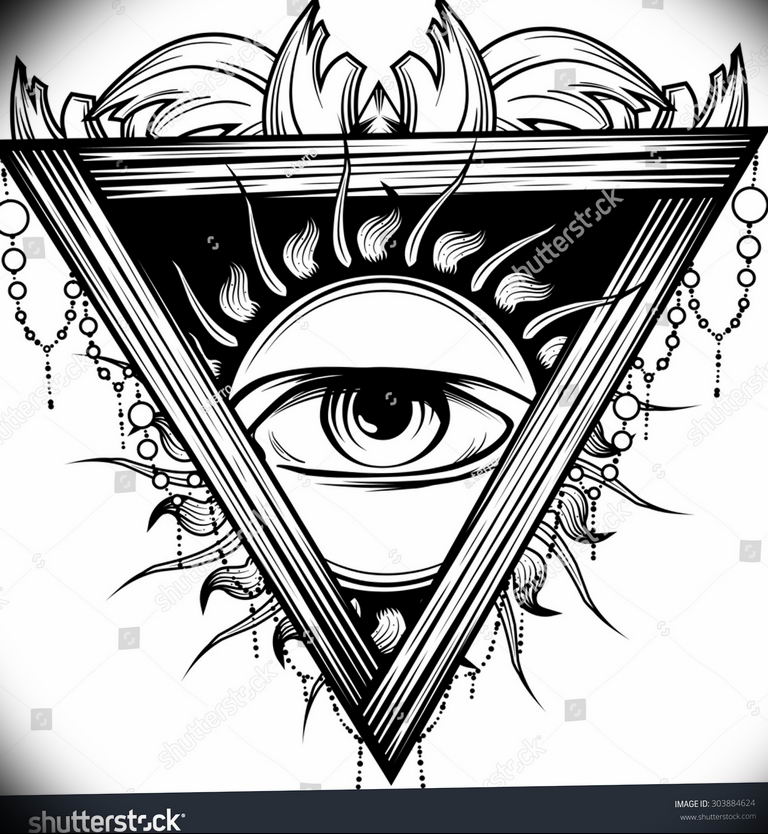 photo eye in triangle tattoo 03.03.2019 №037 - idea for eye in triangle tattoo - tattoovalue.net