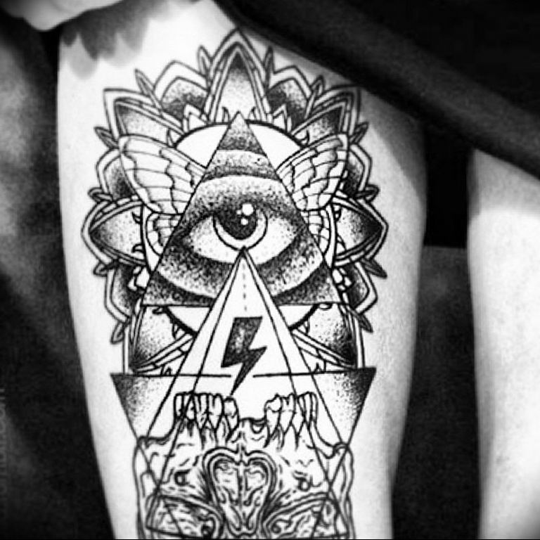 photo eye in triangle tattoo 03.03.2019 №038 - idea for eye in triangle tattoo - tattoovalue.net