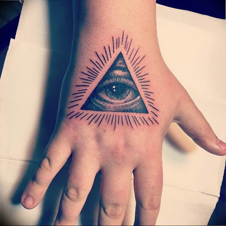 photo eye in triangle tattoo 03.03.2019 №046 - idea for eye in triangle tattoo - tattoovalue.net