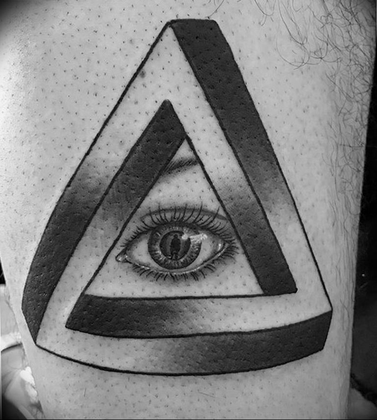 photo eye in triangle tattoo 03.03.2019 №053 - idea for eye in triangle tattoo - tattoovalue.net