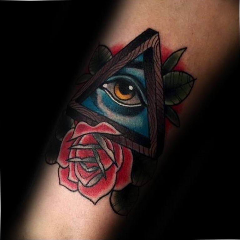 photo eye in triangle tattoo 03.03.2019 №055 - idea for eye in triangle tattoo - tattoovalue.net