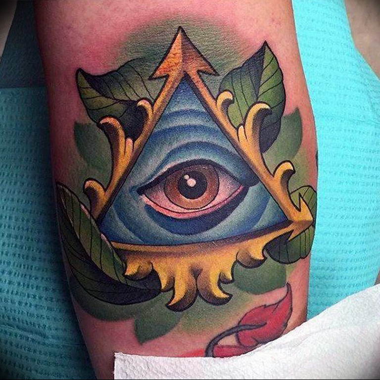photo eye in triangle tattoo 03.03.2019 №062 - idea for eye in triangle tattoo - tattoovalue.net