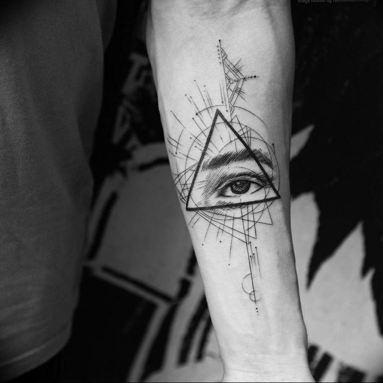 photo eye in triangle tattoo 03.03.2019 №066 - idea for eye in triangle tattoo - tattoovalue.net