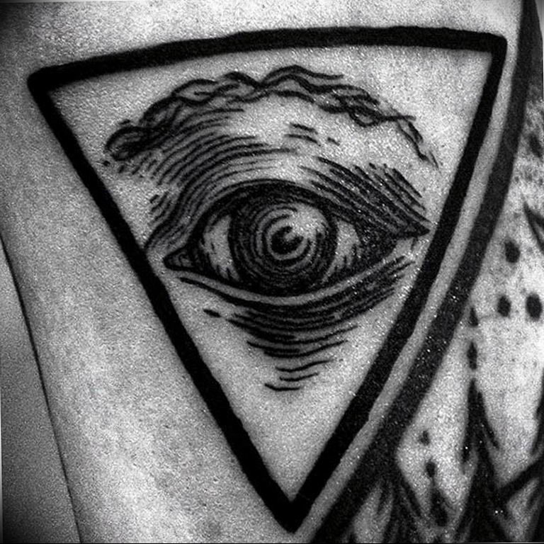 photo eye in triangle tattoo 03.03.2019 №075 - idea for eye in triangle tattoo - tattoovalue.net