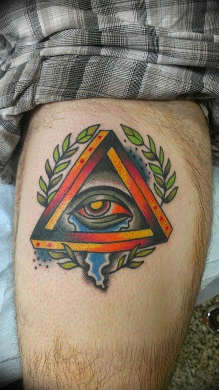 photo eye in triangle tattoo 03.03.2019 №091 - idea for eye in triangle tattoo - tattoovalue.net