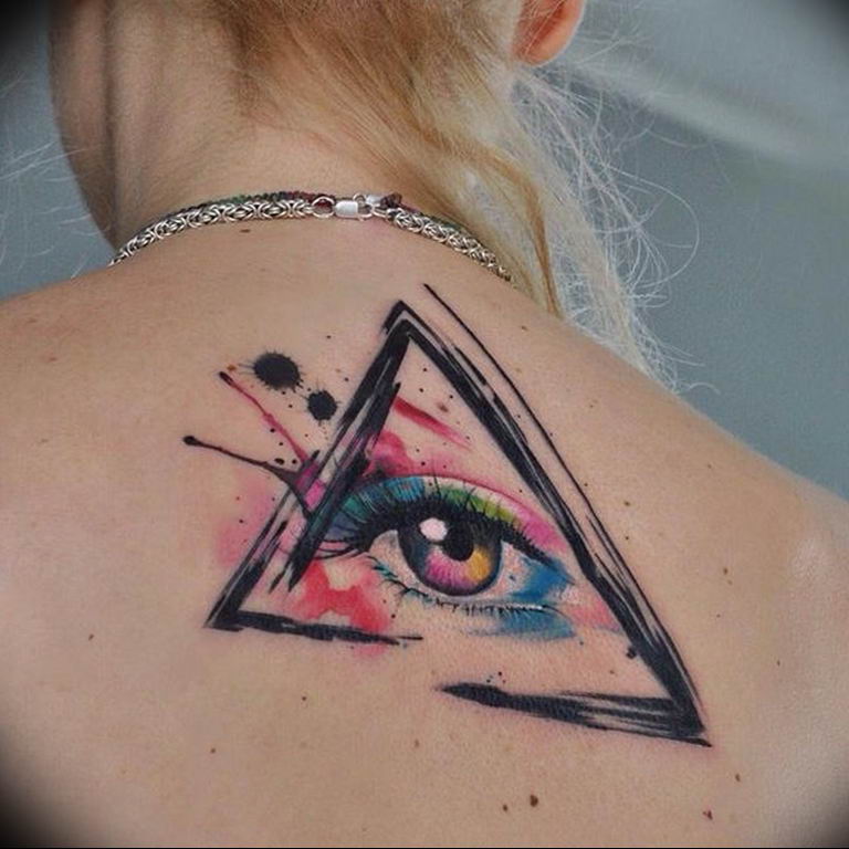 photo eye in triangle tattoo 03.03.2019 №098 - idea for eye in triangle tattoo - tattoovalue.net
