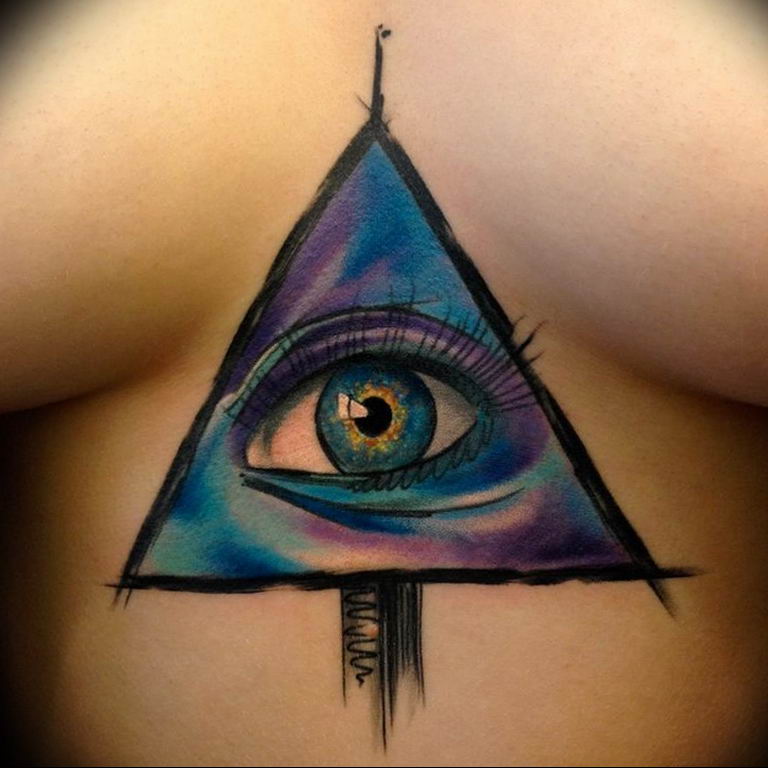 photo eye in triangle tattoo 03.03.2019 №105 - idea for eye in triangle tattoo - tattoovalue.net