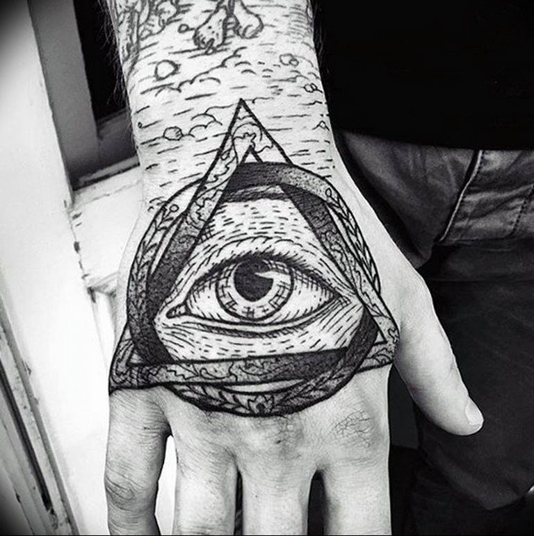 photo eye in triangle tattoo 03.03.2019 №112 - idea for eye in triangle tattoo - tattoovalue.net