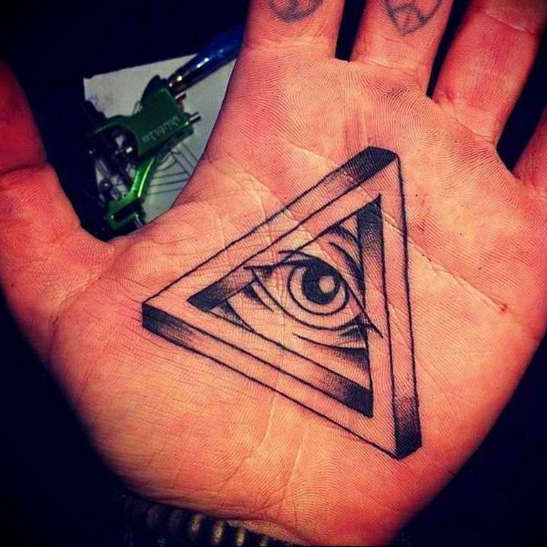 photo eye in triangle tattoo 03.03.2019 №116 - idea for eye in triangle tattoo - tattoovalue.net