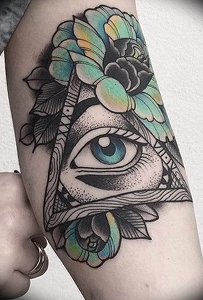 photo eye in triangle tattoo 03.03.2019 №147 - idea for eye in triangle tattoo - tattoovalue.net