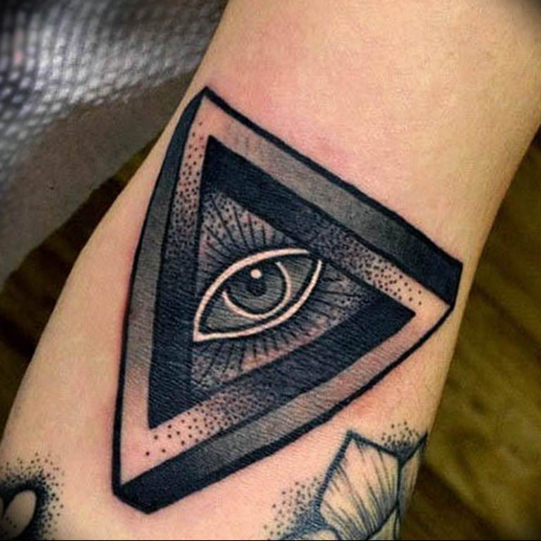 photo eye in triangle tattoo 03.03.2019 №152 - idea for eye in triangle tattoo - tattoovalue.net