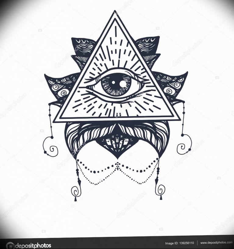 photo eye in triangle tattoo 03.03.2019 №179 - idea for eye in triangle tattoo - tattoovalue.net