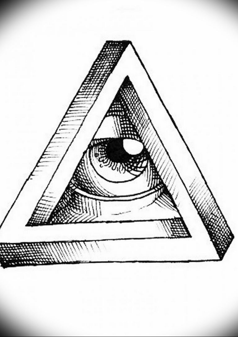 photo eye in triangle tattoo 03.03.2019 №201 - idea for eye in triangle tattoo - tattoovalue.net