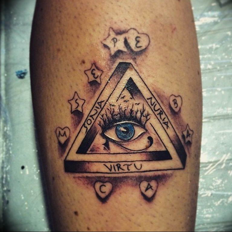 photo eye in triangle tattoo 03.03.2019 №218 - idea for eye in triangle tattoo - tattoovalue.net