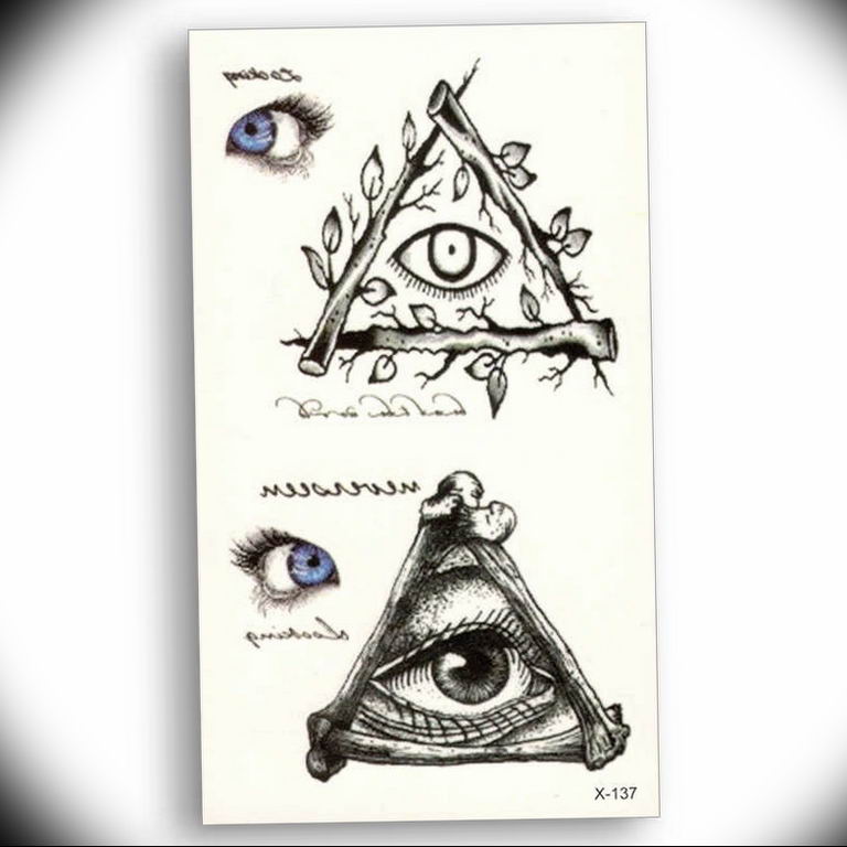 photo eye in triangle tattoo 03.03.2019 №231 - idea for eye in triangle tattoo - tattoovalue.net