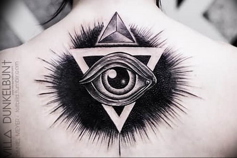 photo eye in triangle tattoo 03.03.2019 №238 - idea for eye in triangle tattoo - tattoovalue.net