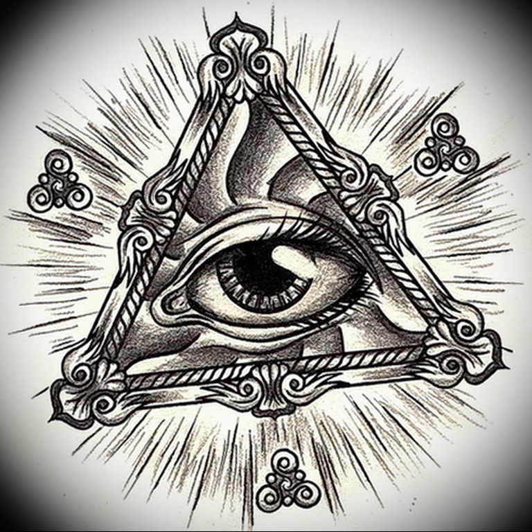 photo eye in triangle tattoo 03.03.2019 №240 - idea for eye in triangle tattoo - tattoovalue.net